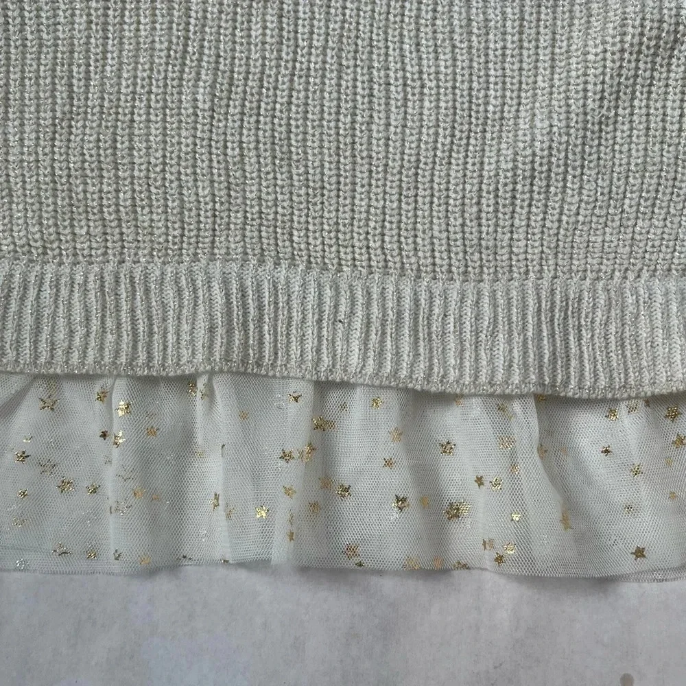 Pink Republic Sweater Metallic Gold Lace Trim Girls M For 10-12 Pullover Top
